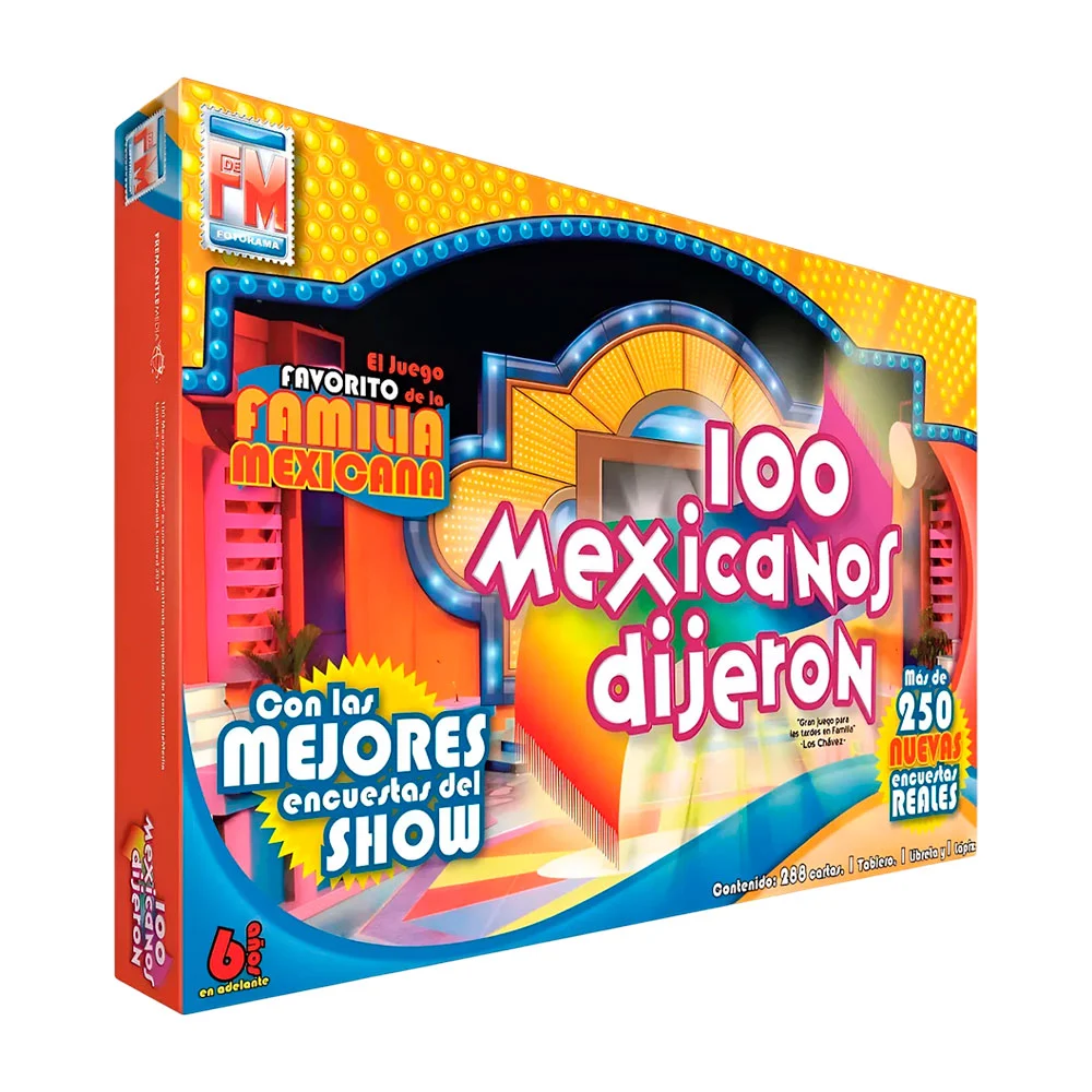Juego de mesa clásico 100 mexicanos dijeron 216 cartas y un tablero /…