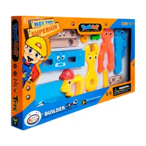 Set de herramientas infantiles de juguete con caritas, varios accesor…
