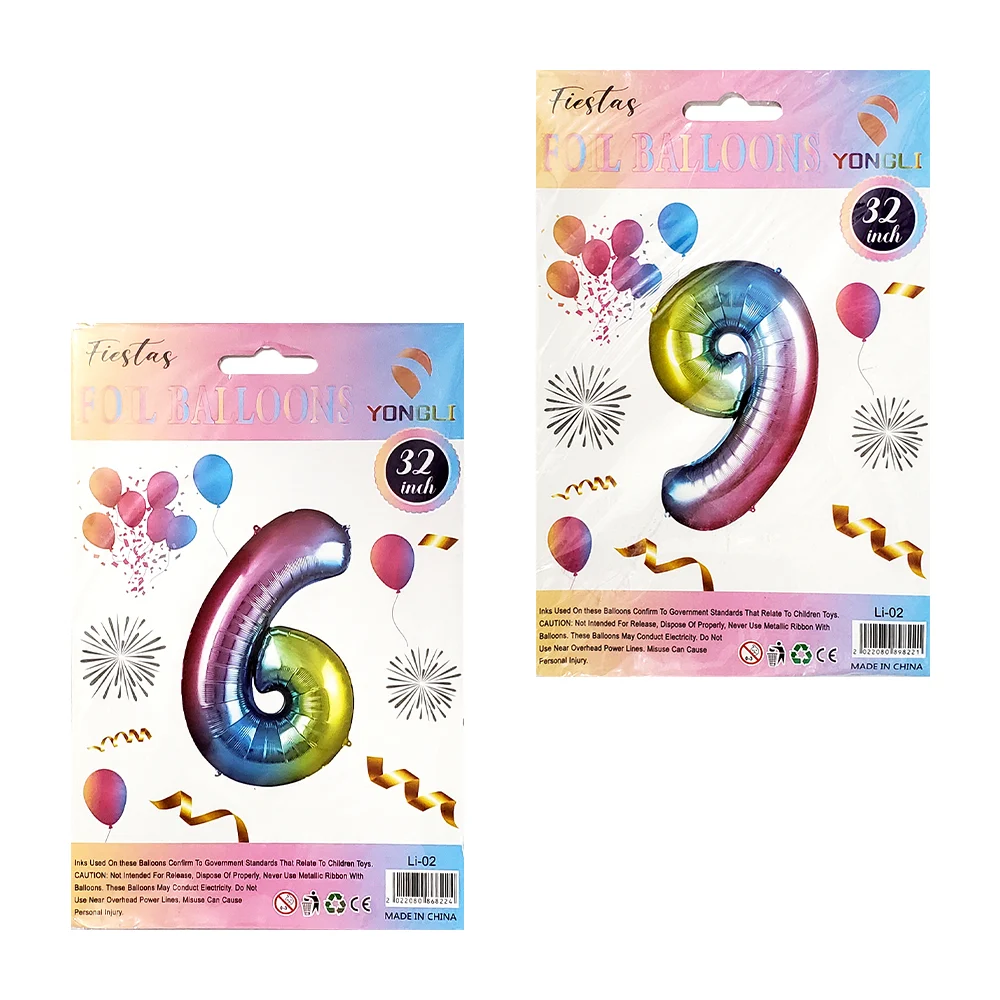 Globo yongli numérico de 32 pulgadas, variedad de colores / fiestas f…