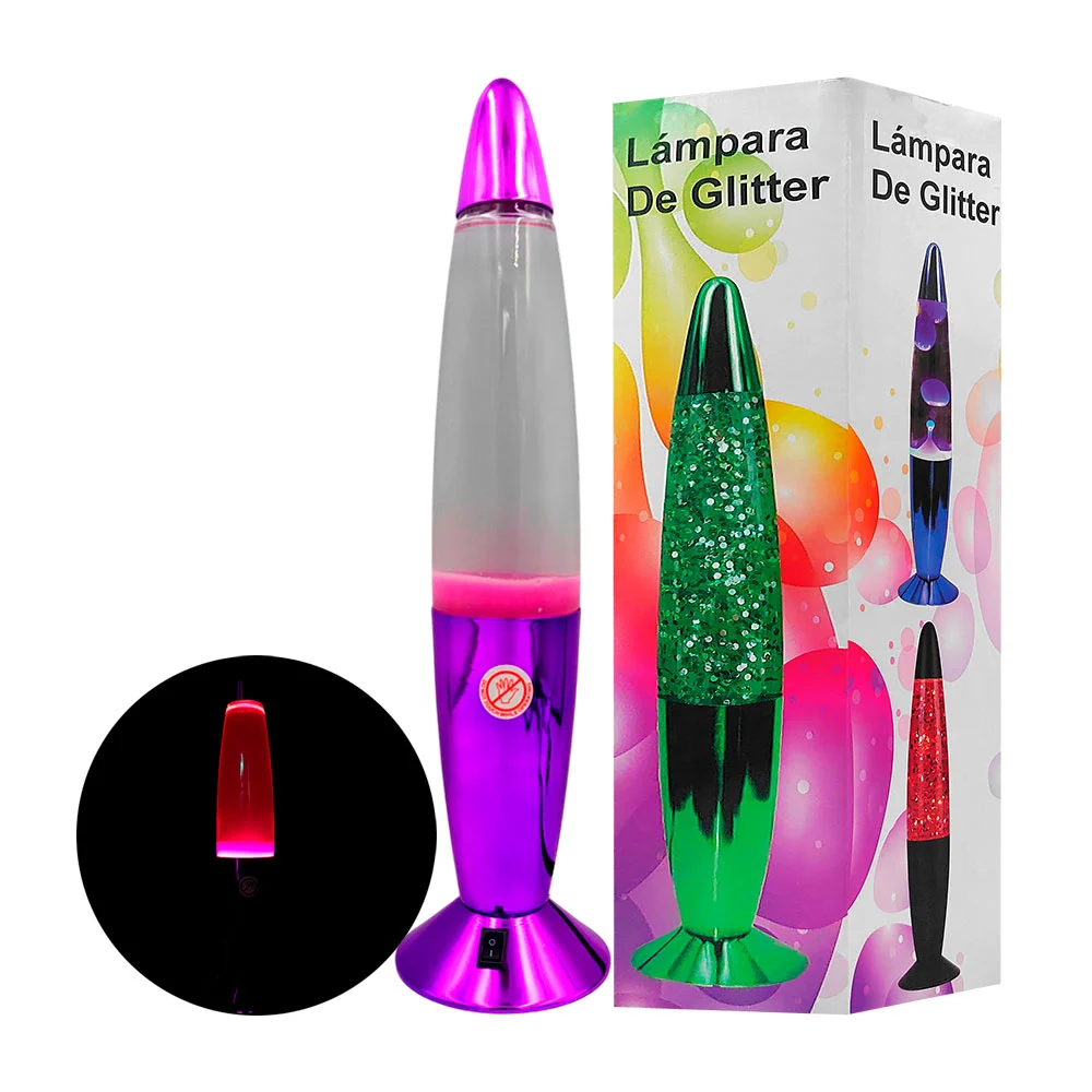 Lámpara de lava pequeña con base metálica y color metálico, usos vari…