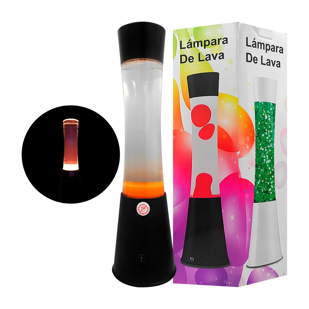 1pza Lámpara de lava grande, con base de plástico negra, variedad de …