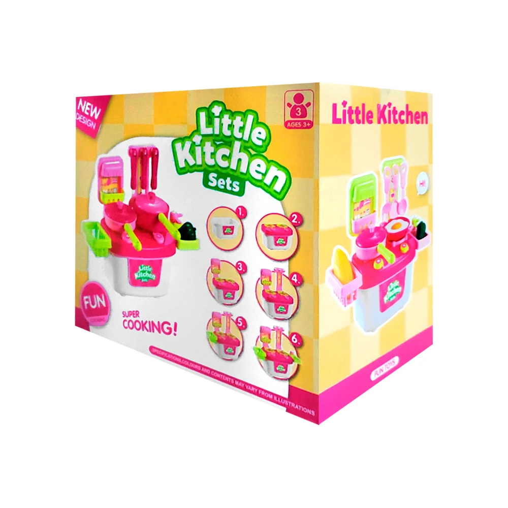 Set de mini cocina infantil con ollas, utensilios y accesorios / 212-…