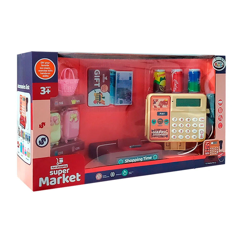 Set de juguete tipo supermercado con caja registradora, variedad de a…