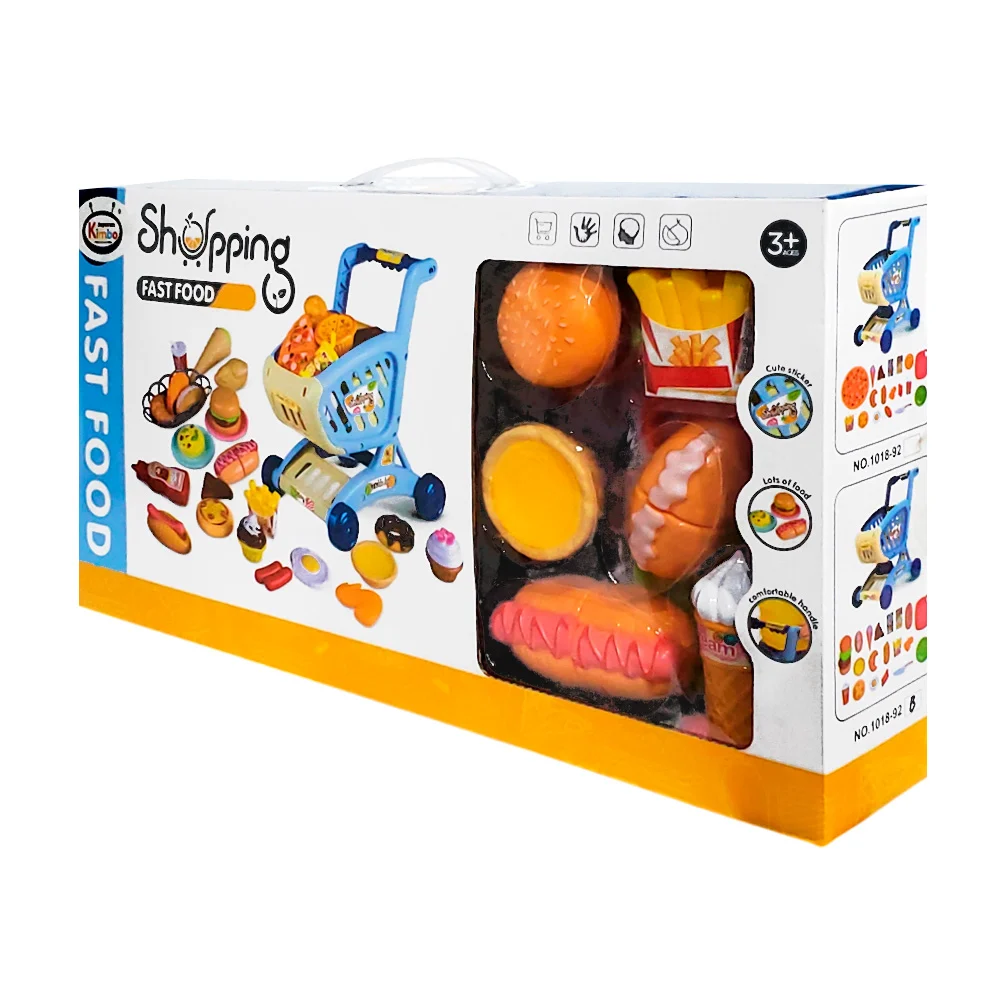 Juguete tipo super con mini carrito y temática de comida rápida / sho…