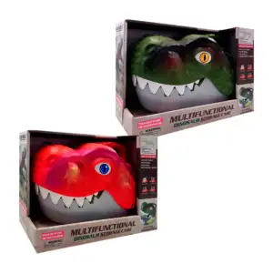 Mochila de cabeza de dinosaurio con set de figuras de dinosaurios y a…