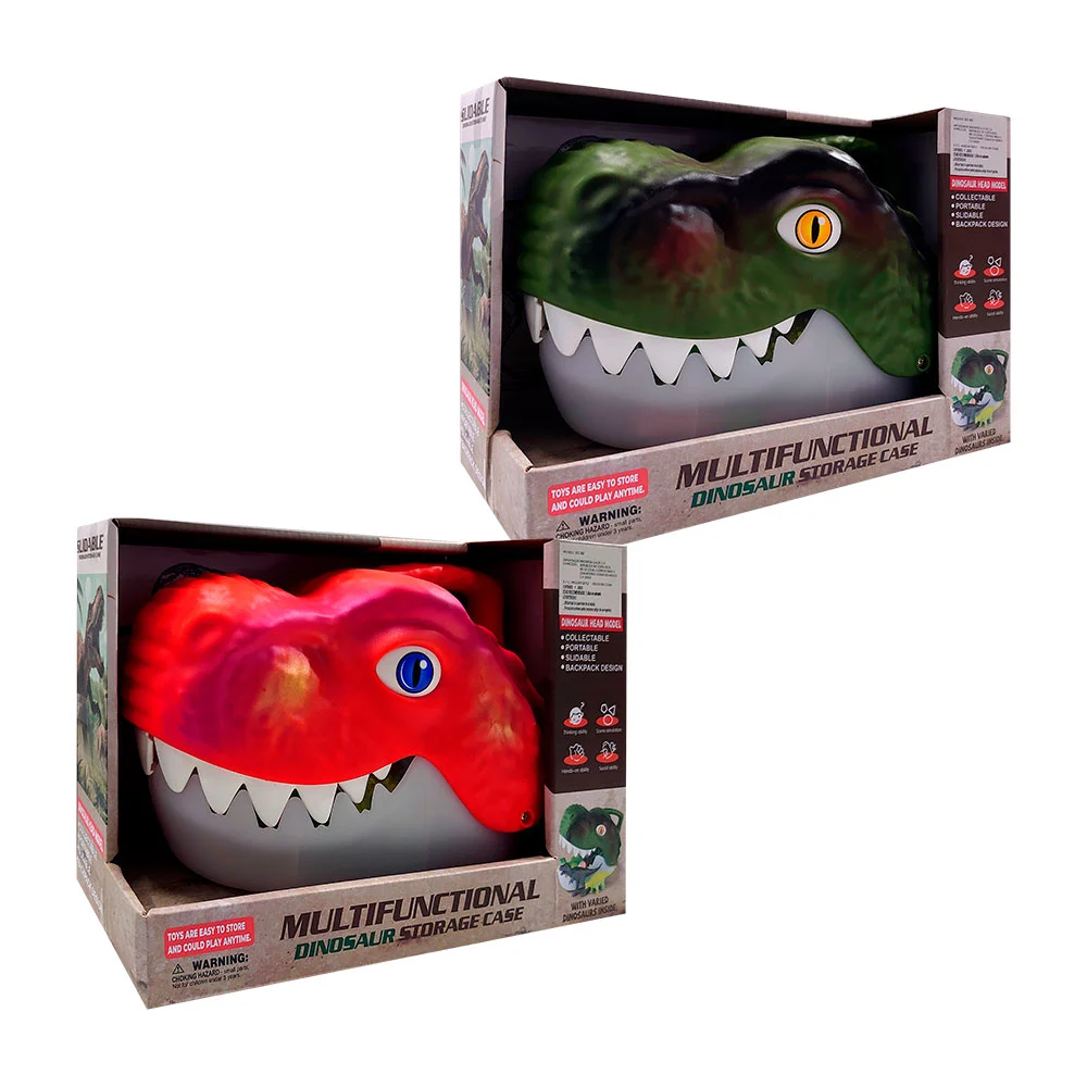 Mochila de cabeza de dinosaurio con set de figuras de dinosaurios y a…