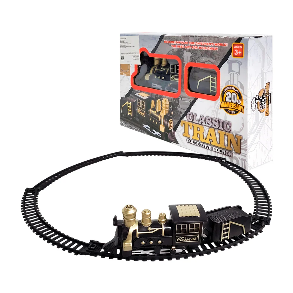 Mini pista armable con tren clásico de juguete, 53x40.5cm / classic t…