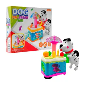 Juguete de perro vendedor de helados con luz y sonido / dog ice-cream…
