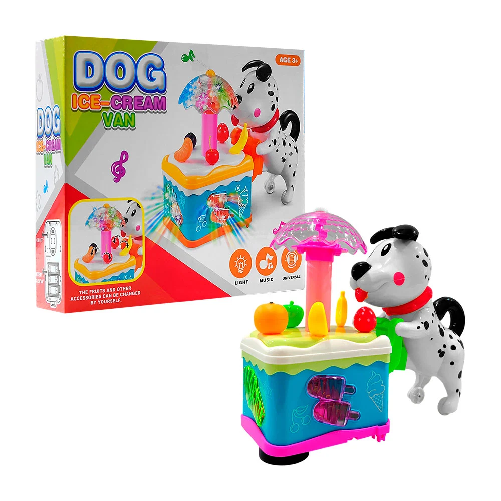 Juguete de perro vendedor de helados con luz y sonido / dog ice-cream…