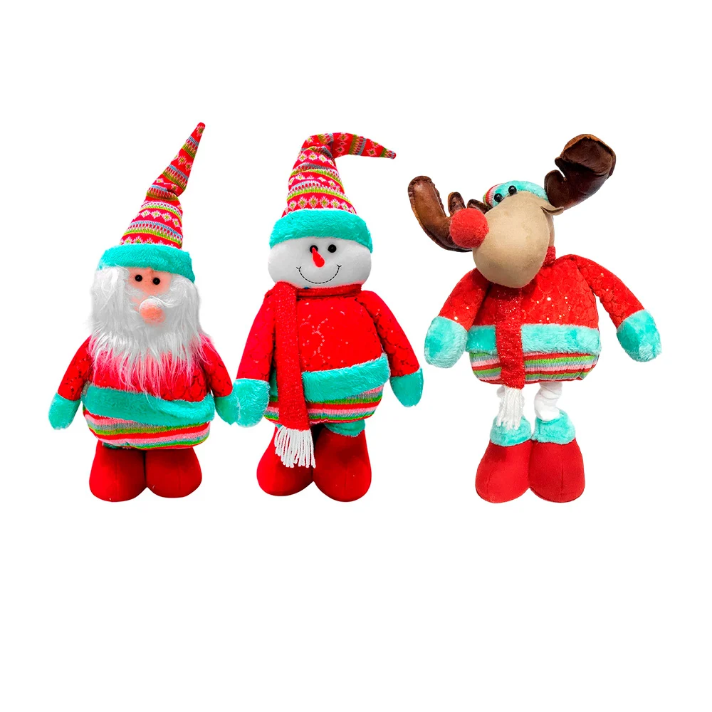 Figura navideña estirable grande con forma de santa, muñeco o reno af…