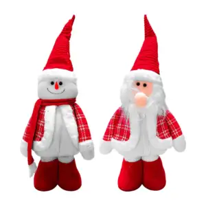 Figura estirable navideña grande afelpada en tonos rojos, variedad de…