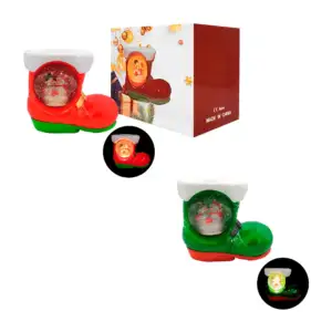 Adorno decorativo navideño en forma de bota músical y figura encapsul…