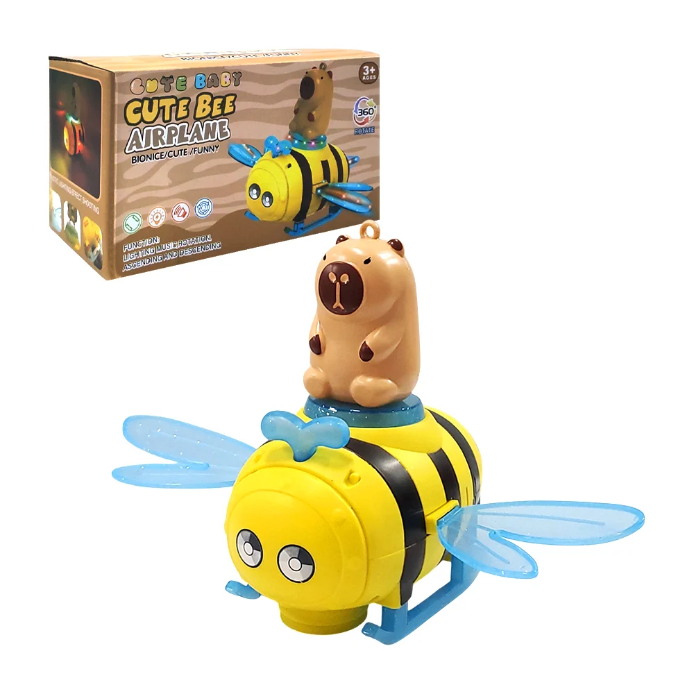 Juguete móvil musical con diseño de abeja con capibara + luces / cute…
