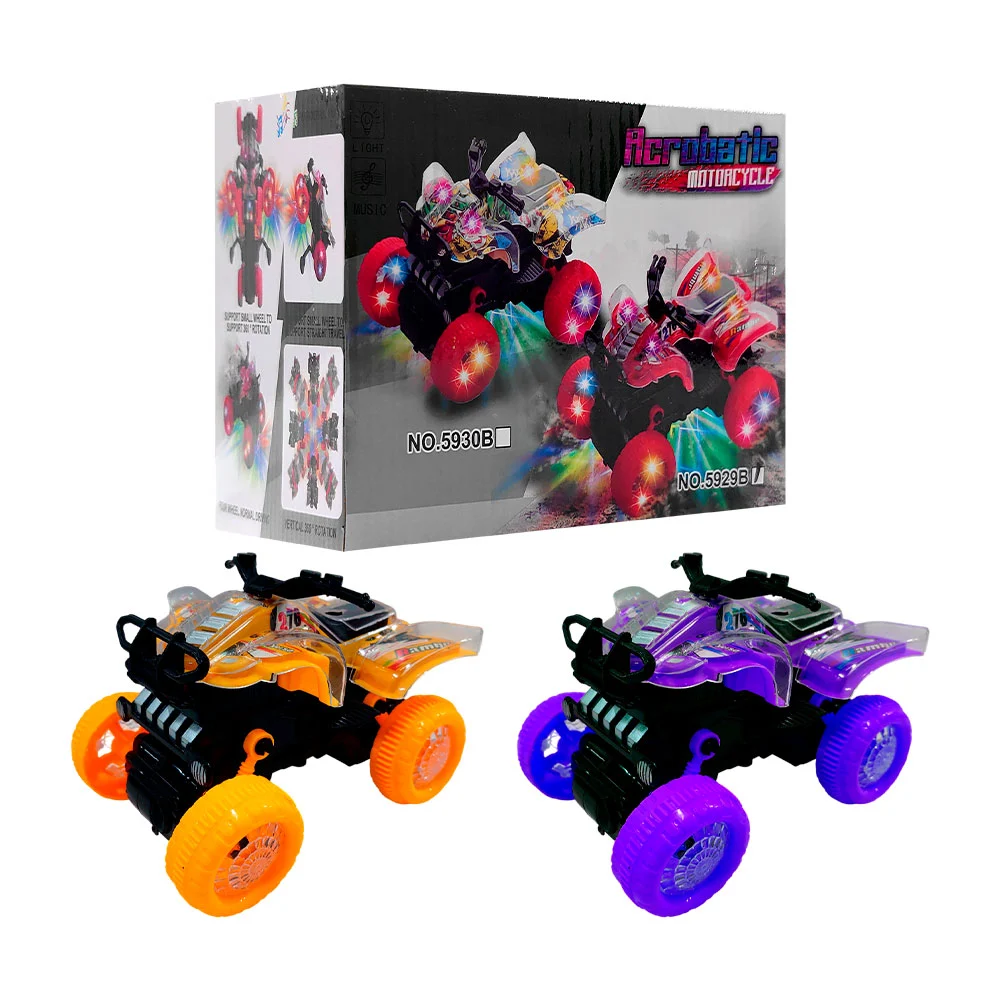 Cuatrimoto acrobática pequeña con luz y sonido, variedad de colores /…