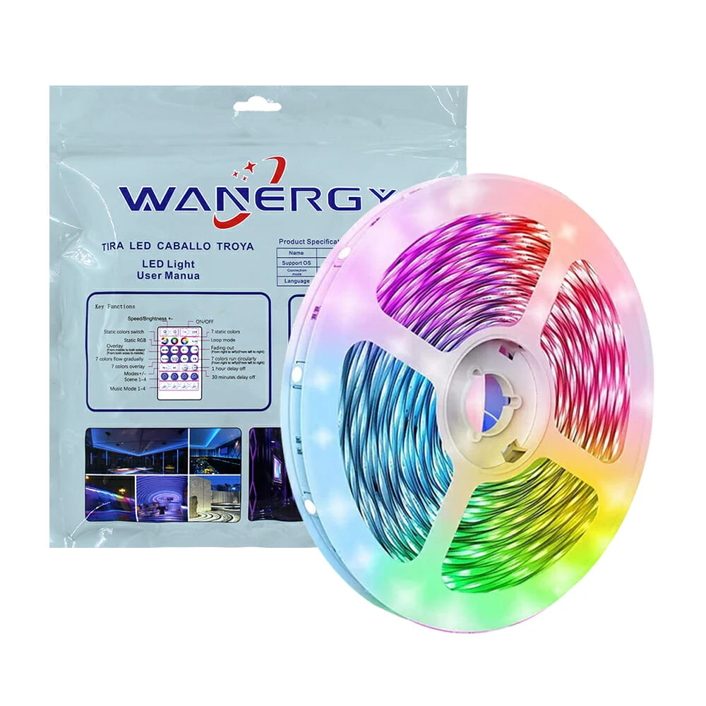 Tira led 5050-60d rgb caballo troya wanergy de 5 metros con control r…