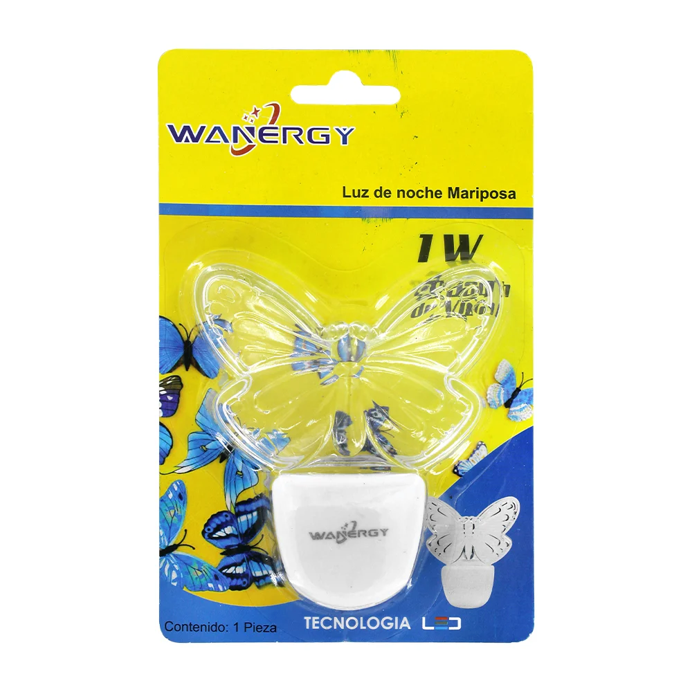 Lámpara / luz de noche wanergy con forma de mariposa, 1w, 20000h / 64…