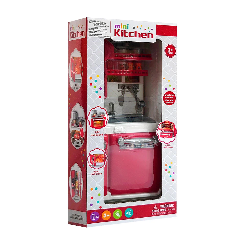 Mini lavabo de juguete con horno y alacena para muñecas + sonido / 66…