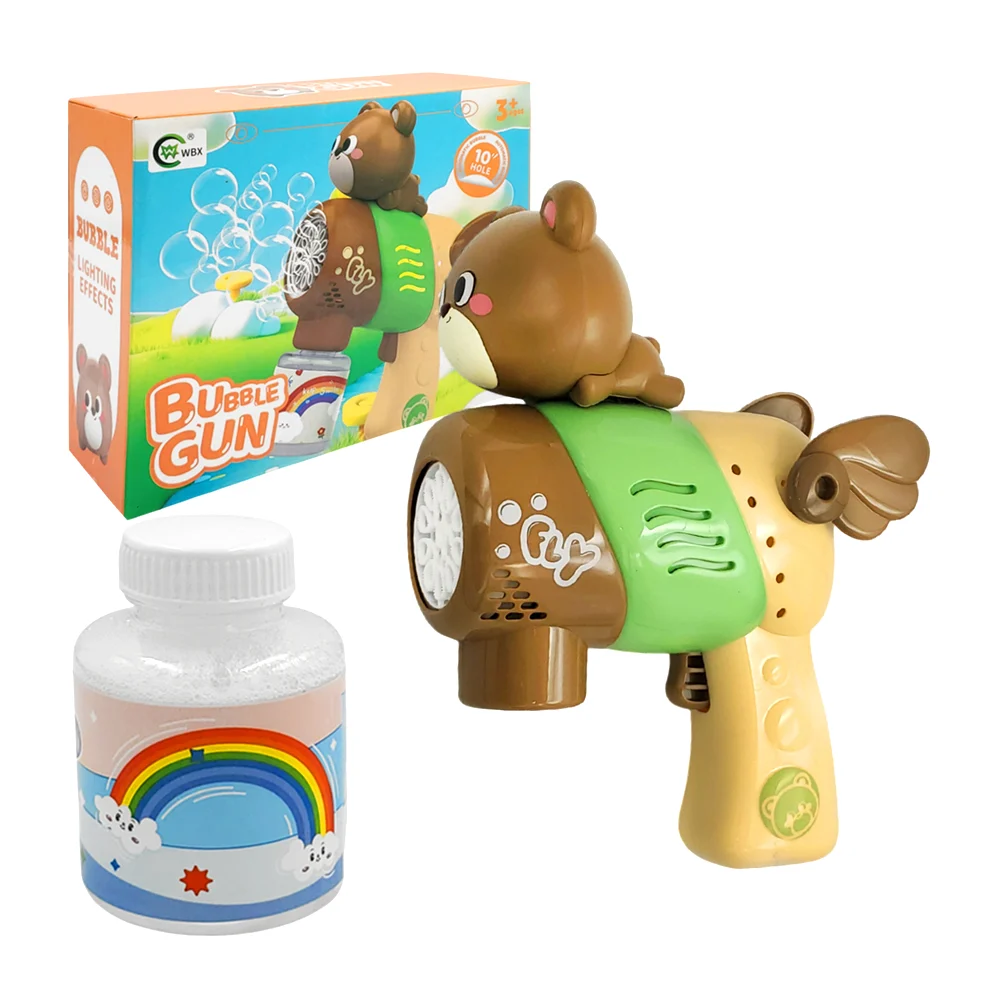 Pistola lanza burbujas eléctrica infantil con figura de oso y botella…