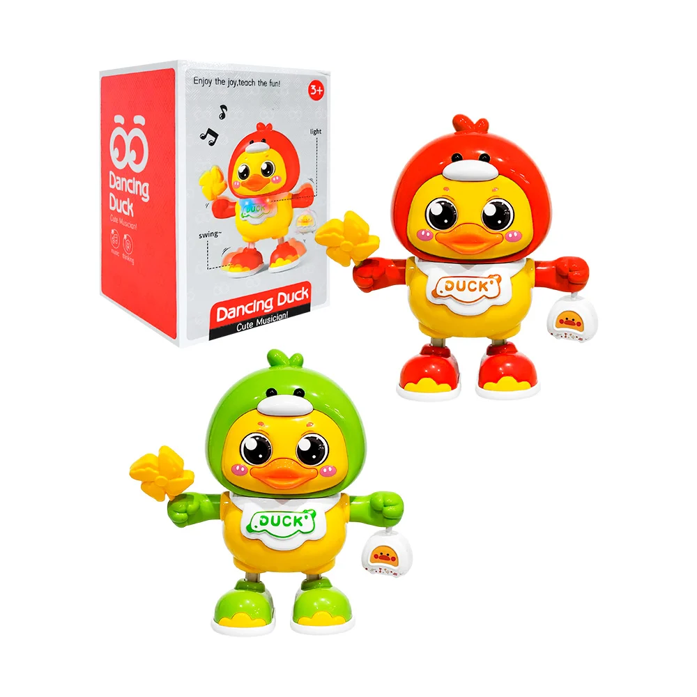 Juguete, pato cute bailarín con mameluco, luces y música, varios colo…