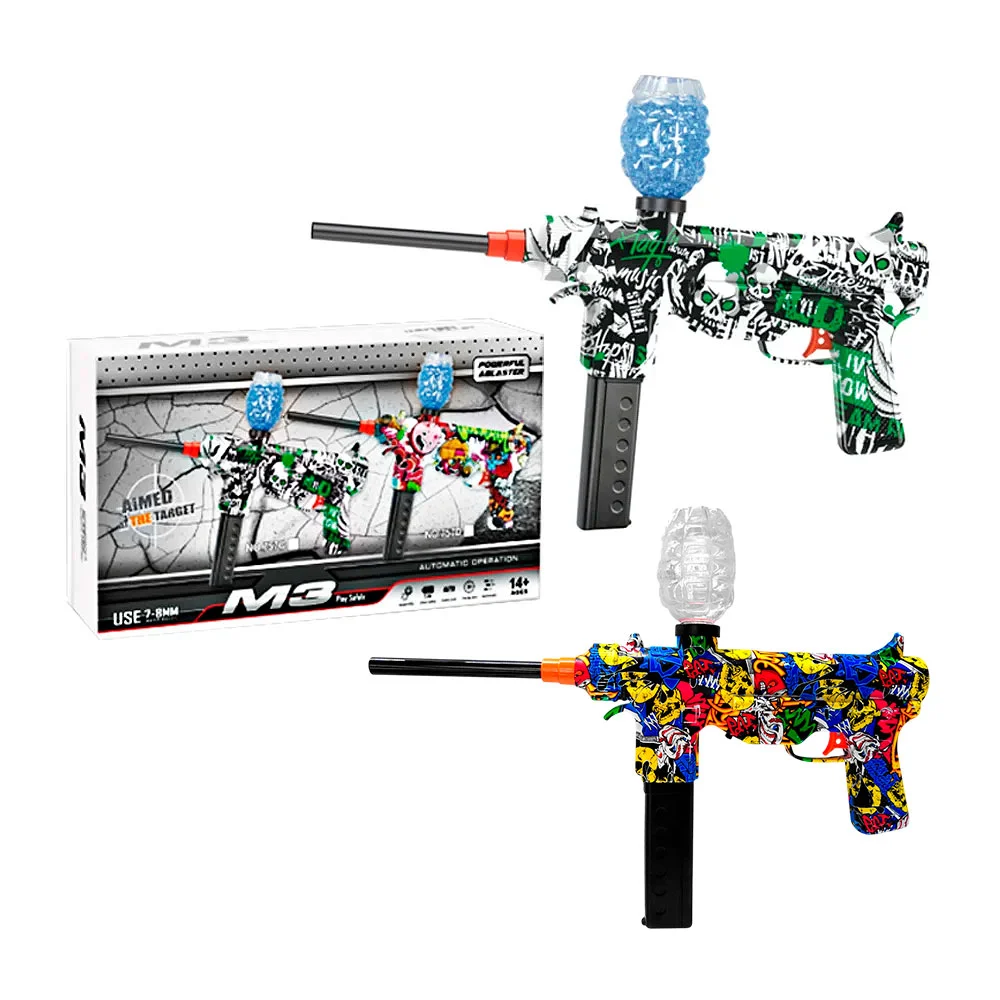 Pistola de juguete m3 con balas de hidrogel 7-8mm, accesorios, baterí…
