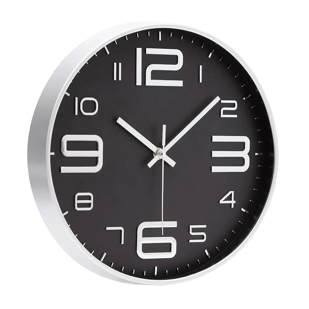 Reloj redondo de 30cm con diseño elegante para pared / 96330t