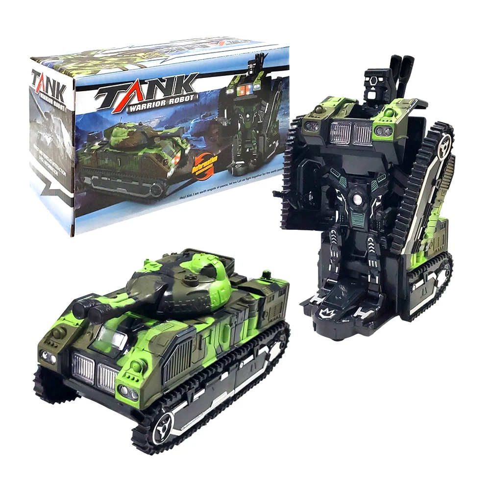 Robot transformer 2 en 1, robot y tanque de guerra con luces y sonido…