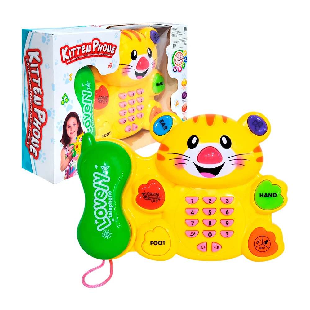 Teléfono musical de juguete con forma de tiger y luces para bebes / 9…