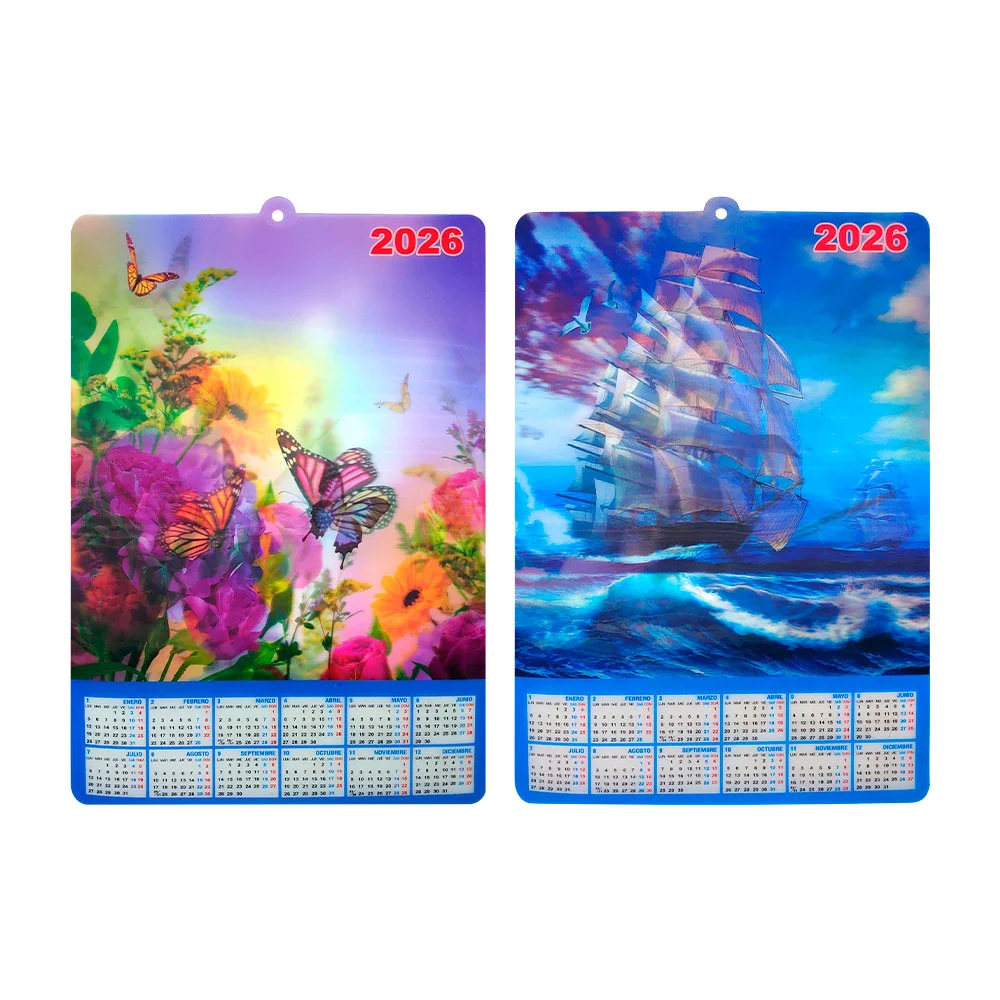 Calendario 2026 con estampado de paisajes, lenticular, variedad de mo…