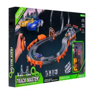 Juguete pista de carreras grande, de doble vuelta, con coches, puente…