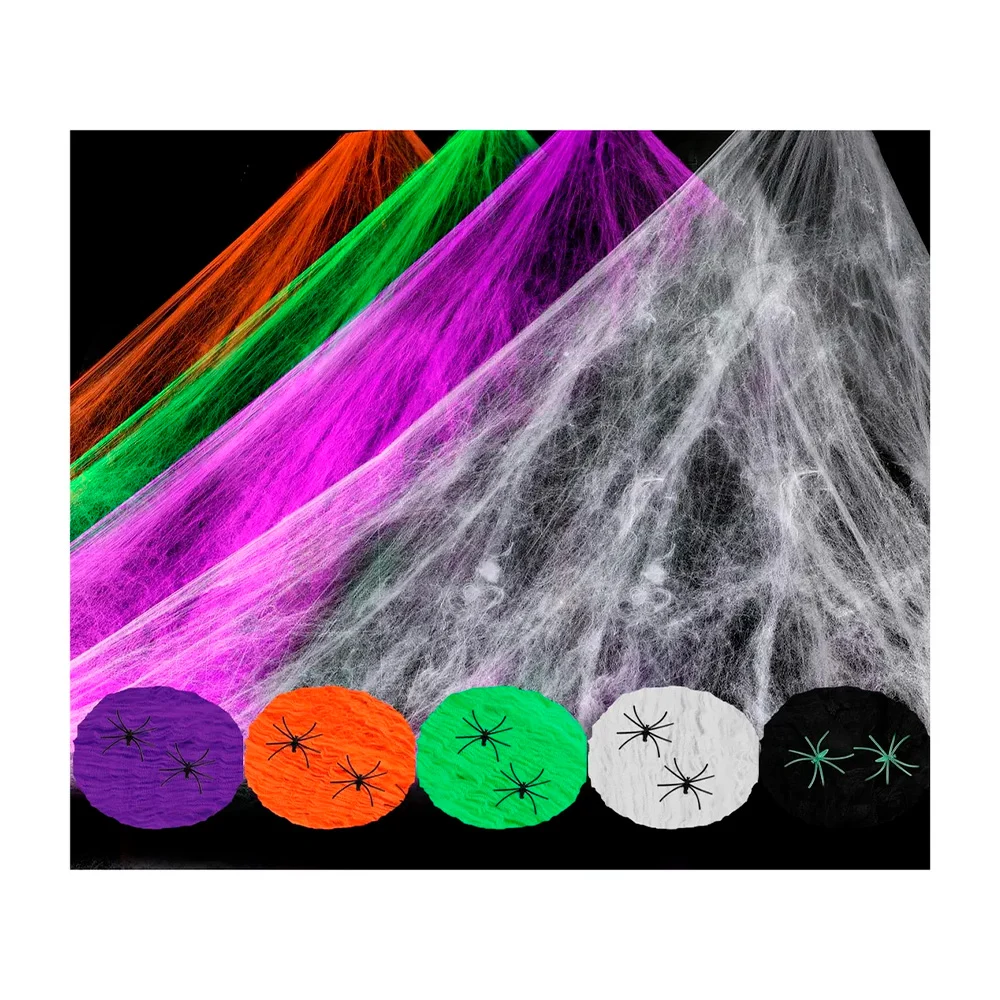 1pza Telaraña para decoración de fiesta halloween, variedad de colore…