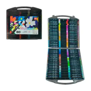 Estuche con 80 plumones de acrílico delgados con punta pincel / C448-…