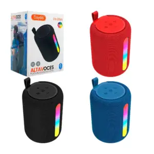 Bocina cilíndrica con iluminación rgb, botones superiores y asa, vari…