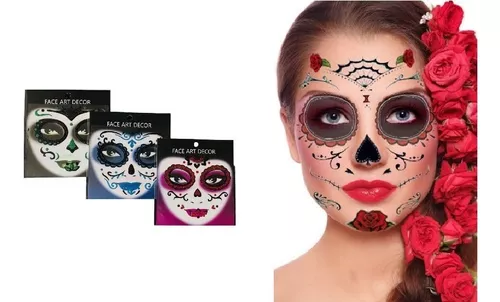 1pza Planilla de maquillaje adhesivo adiamantado con diseño de catrin…