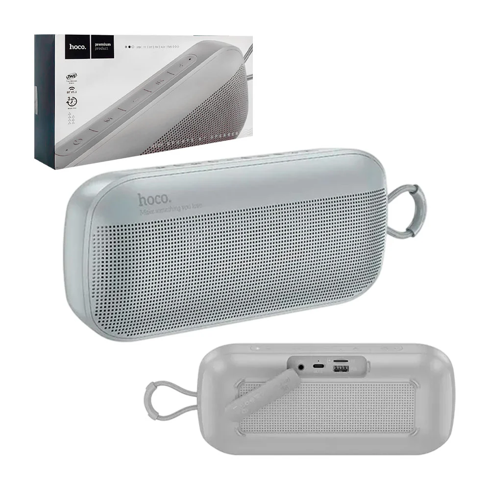 Bocina inalámbrica portátil rectangular, radio fm, puertos usb - tf y…