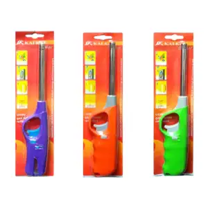 Encendedor tipo antorcha flama ajustable y mango de plástico, variedad