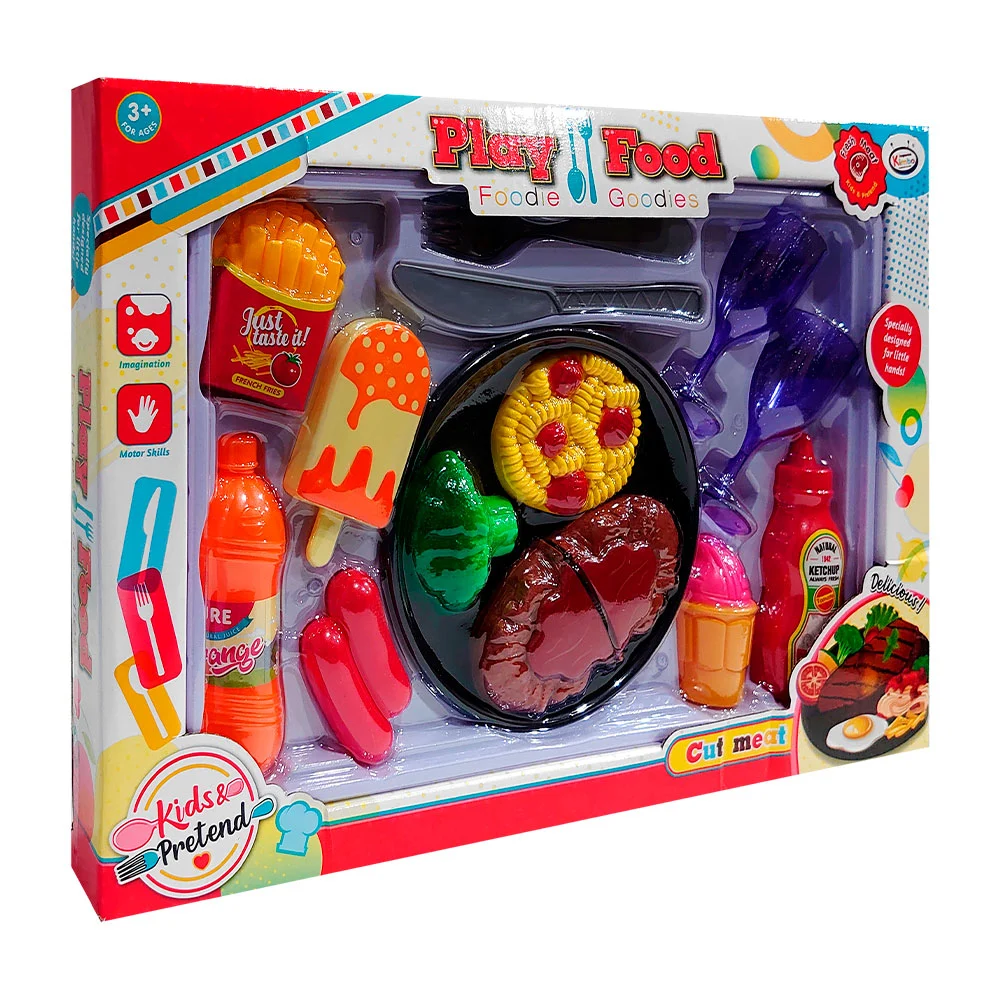 Set de juguete tipo comida y accesorios / play food / cut meat / hwa1…