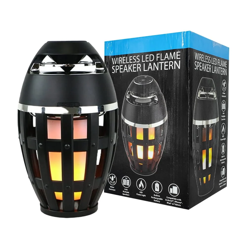 Bocina bluetooth portátil en forma de lámpara con luces led efecto fl…