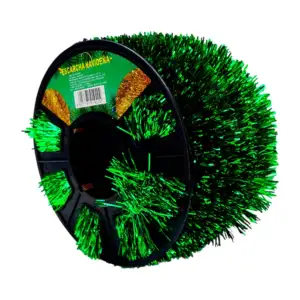 Rollo 9cm x 50 metros de escarcha navideña en color verde metálico / …