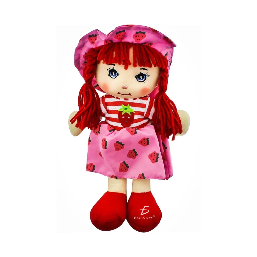 Muñeca de trapo ele-gate de 25cm con vestido y gorrito de frutas / ju…