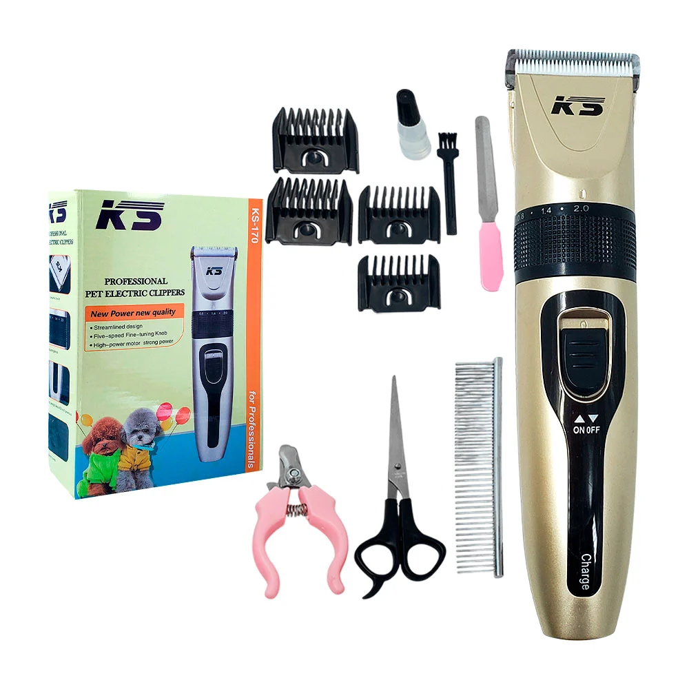 Maquina profesional ks para cortar pelo de mascota + accesorios / ks-…