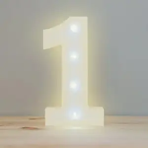 Lámpara decorativa 3D ele-gate en forma de número uno con luz led cál…