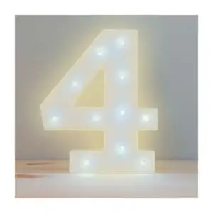Lámpara decorativa 3D ele-gate en forma de número cuatro con luz led …