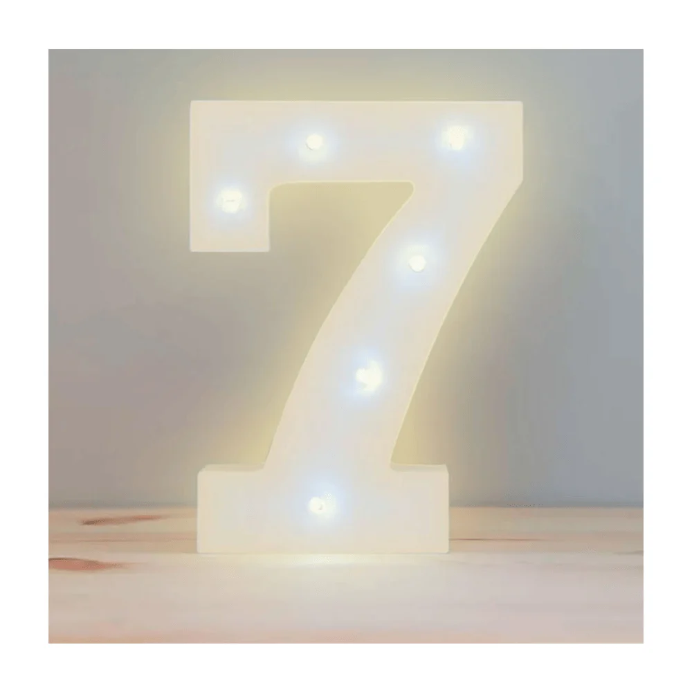 Lámpara decorativa 3D ele-gate en forma de número siete con luz led c…