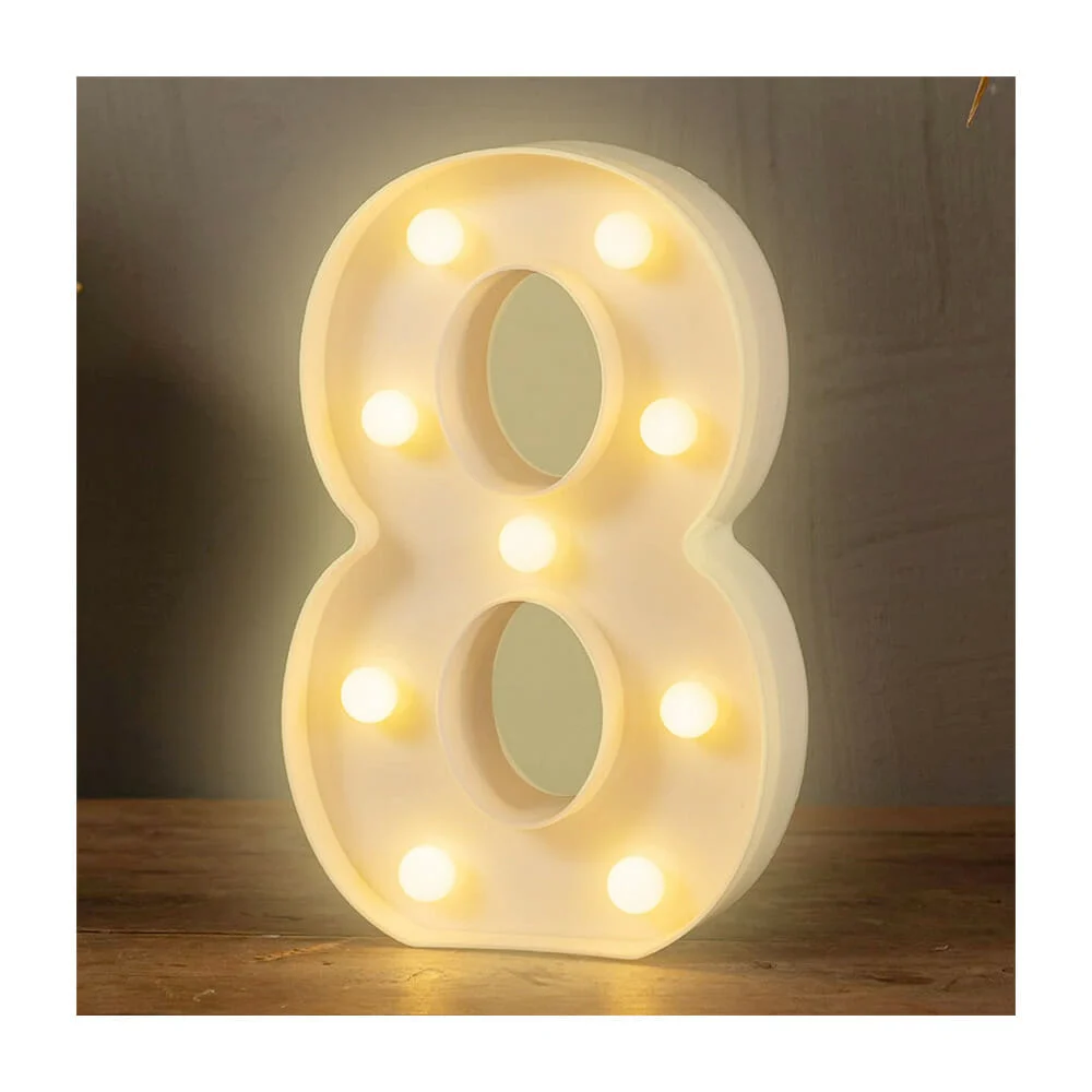 Lámpara decorativa 3D ele-gate en forma de número ocho con luz led cá…