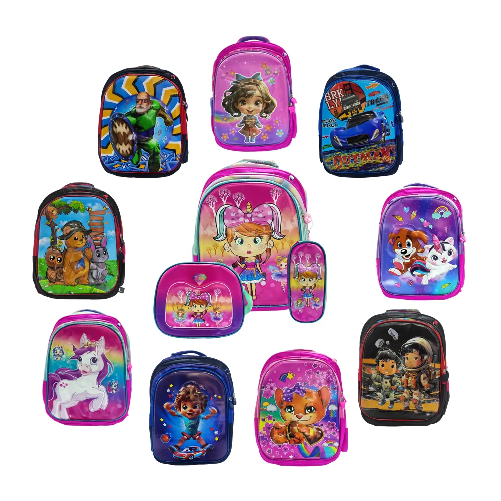 Mochila escolar, diseño sorpresa con temática infantil, relieve en 3D…