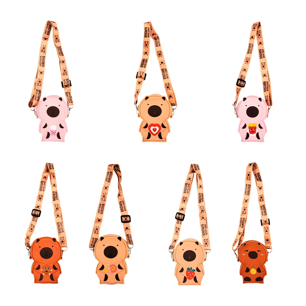 1pza Monedero tipo pop it de silicona pequeño en forma de capibara