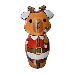 1pza Inflable decorativo en forma y con estampado de capibara navideñ…