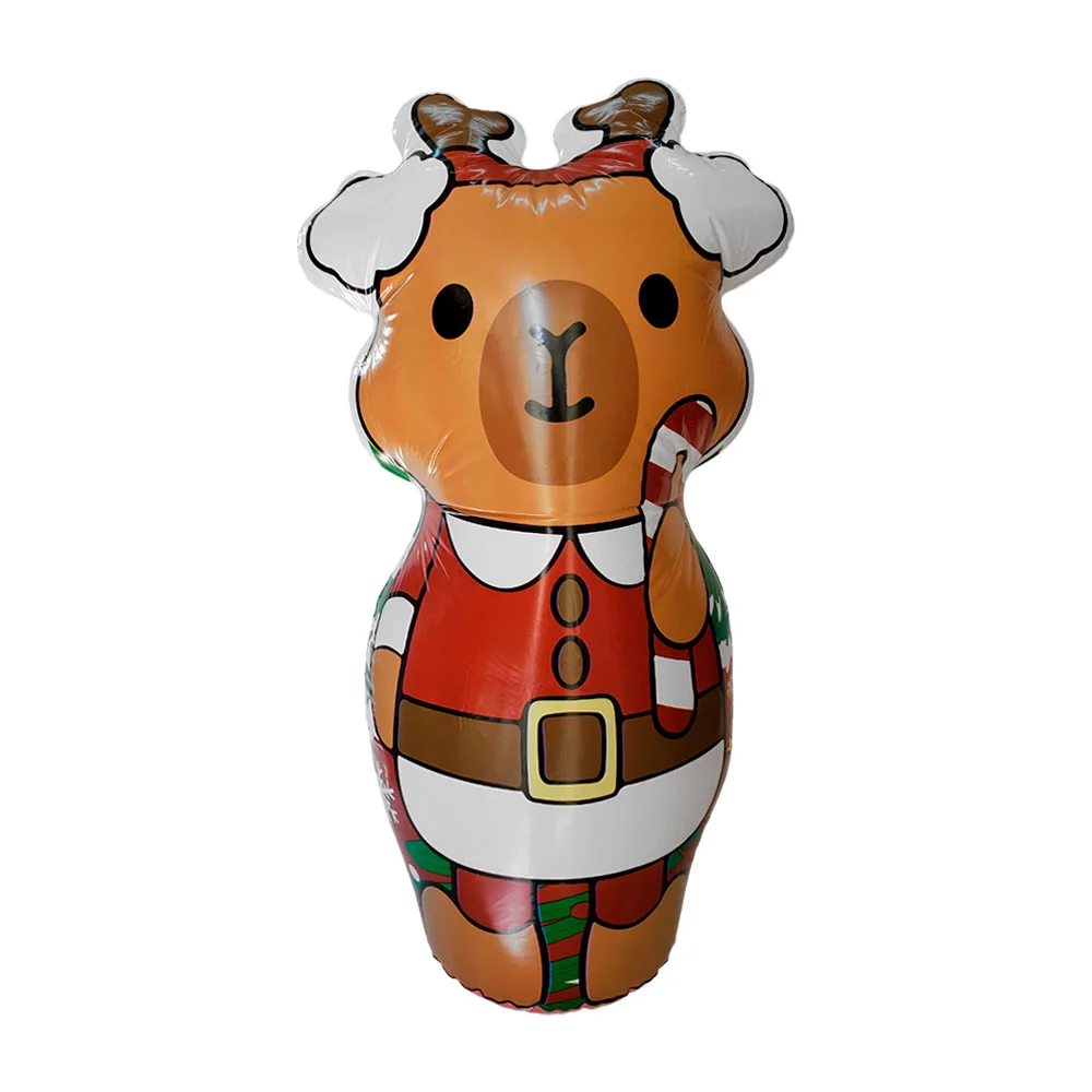 1pza Inflable decorativo en forma y con estampado de capibara navideñ…