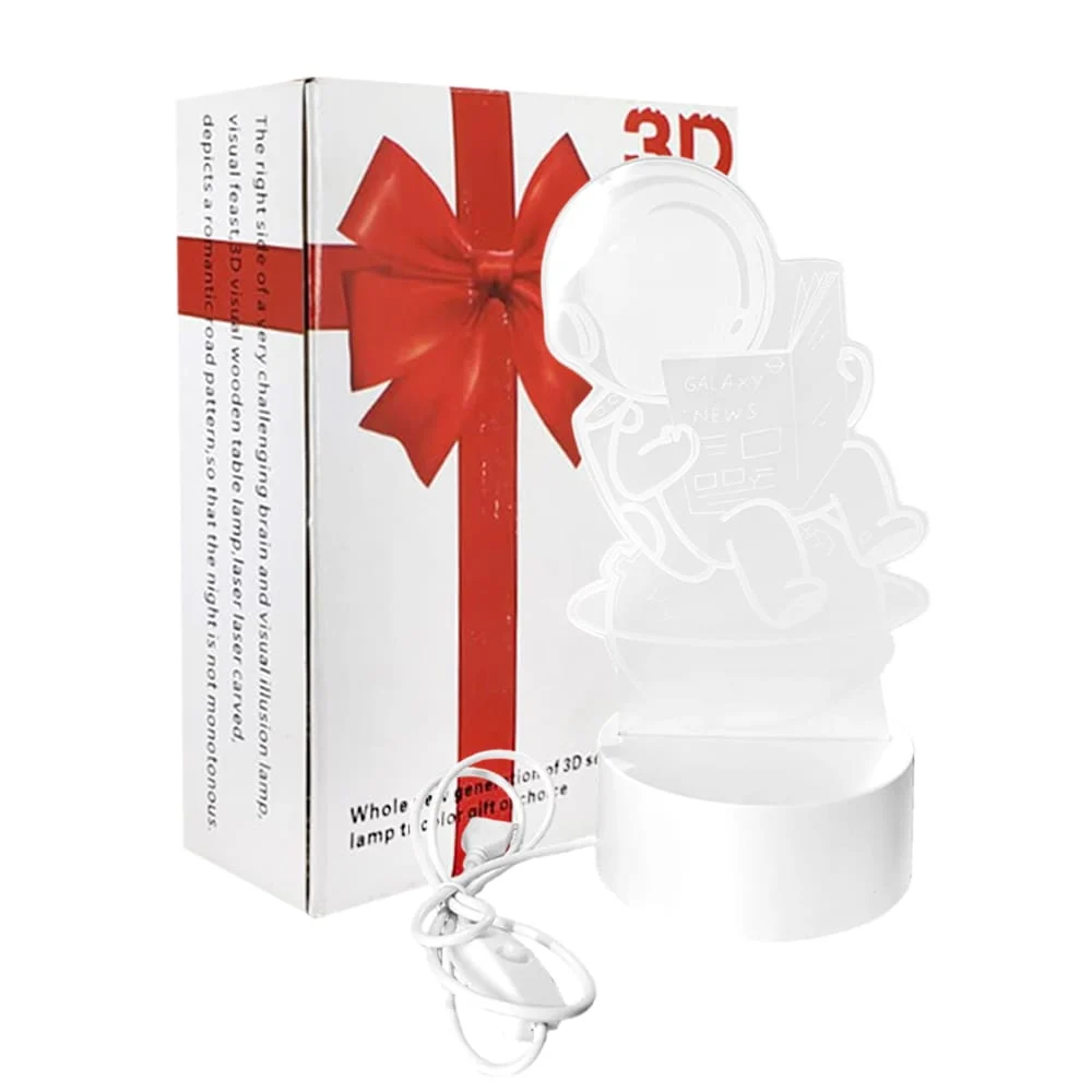 Base usb de luz led cálida con figura de acrílico en 2 dimensiones co…