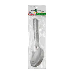 Paquete de 12 cucharas metálicas pequeñas con relieve decorativo en e…